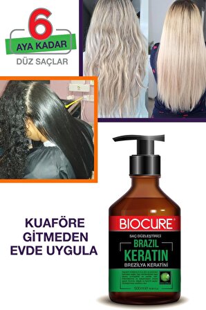 Biocure Saç Düzleştirici Keratin Bakımı Brezilya Fönü 500 Ml Kokusuz Dumansız