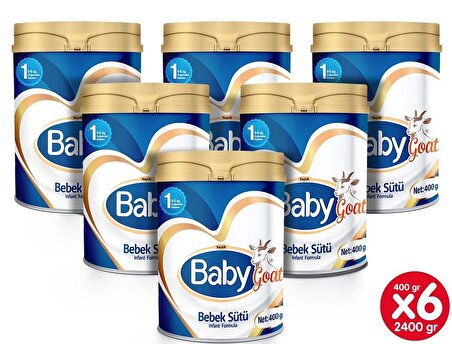 Baby Goat 1 Keçi Sütü Bazlı Bebek Sütü 400 gr x 6 Adet