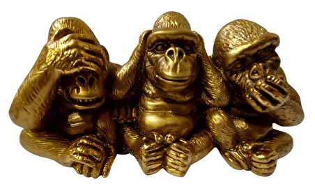 Biev Üç Goril Biblo Altın