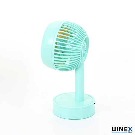 Global Mini Taşınabilir Portatif Fan 3 Kademeli Vantilatör Mavi WNE0014