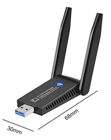 Kablosuz WiFi USB3.0  adaptörü 1300Mbps  Dual Band 2.4G 5Ghz kablosuz WiFi anten USB Ethernet ağ kartı