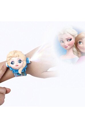Çocuk Elsa Figürlü Projeksiyonlu Dijital Kol Saati