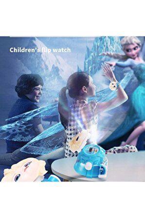 Çocuk Elsa Figürlü Projeksiyonlu Dijital Kol Saati