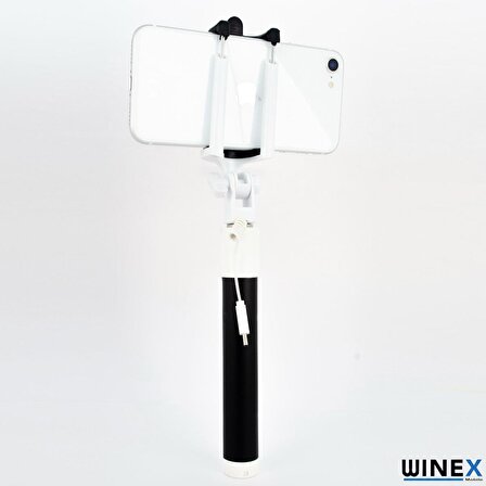 Global SR342 Katlanabilir Type-C Selfie Stick Çubuğu Siyah WNE0151