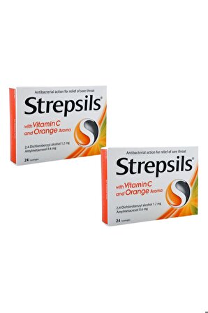 Strepsils Vitamin C Orange 24 Pastil | Portakal Aromalı(2 Adet)