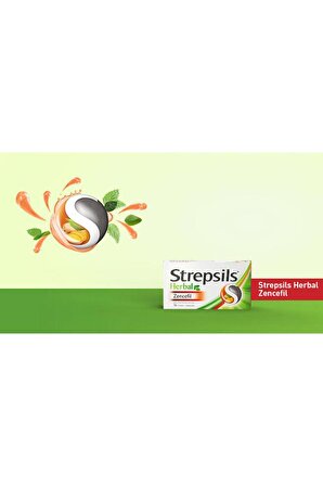 Strepsils Herbal Zencefil & Adaçayı-Kekik-Ihlamur Ekstratı İçeren Pastil (5 Adet)