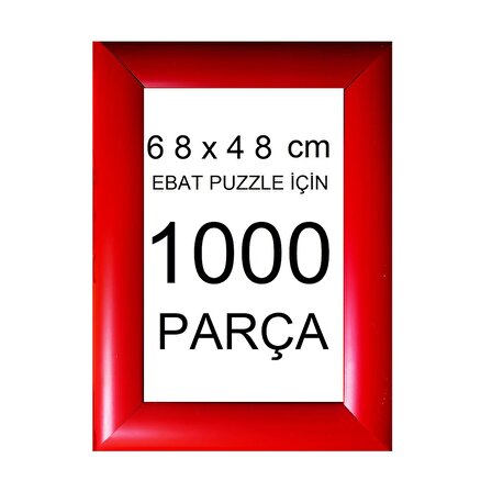 Sar Plus Balıksırtı Puzzle Çerçevesi 1000 Parça Için Ebat 68cmx48cm Kırmızı