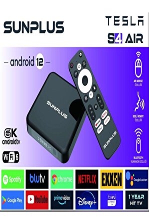 tesla S4 AIR wifi 6 4gb-ram /32gb hafıza android 12 tv box