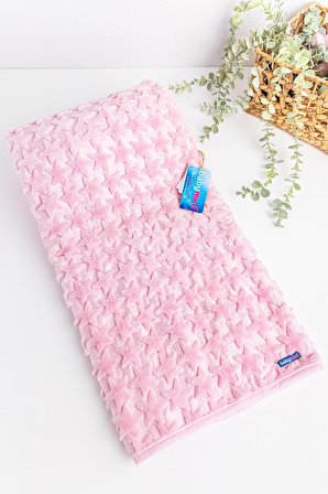 Babymod Polyester Yıldız 100x120 cm Bebek Battaniyesi Pembe