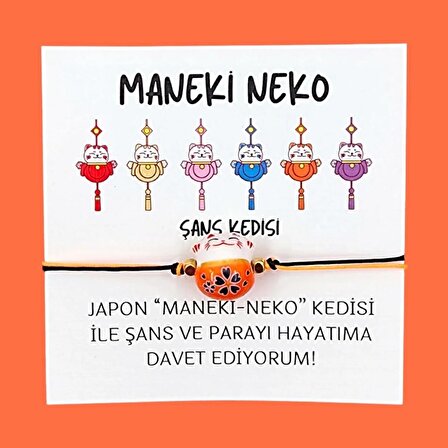 Maneki Neko Şans Kedisi Bileklik