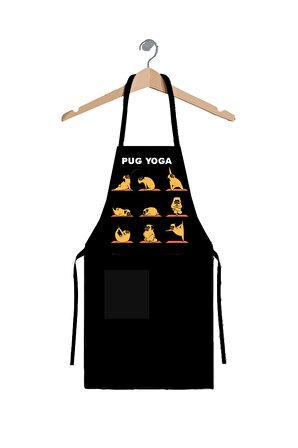 Pug Yoga Unisex Tasarım Chef Mutfak Önlüğü
