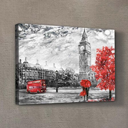 Rainy Day in London 60x50 cm Kanvas Tablo