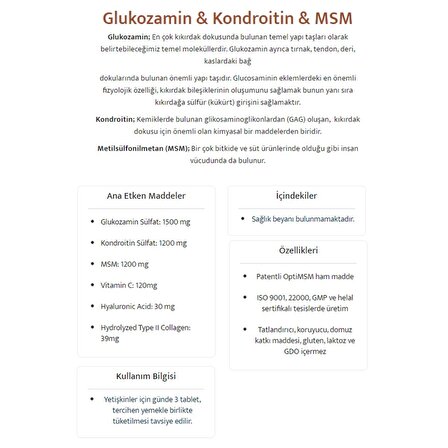 WiseLab Glukozamin & Kondroitin & MSM Tip 2 90 Tablet