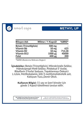 Smartcaps Methylup 60 Kapsül