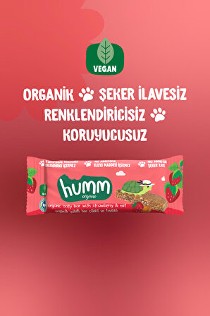 Organik Vegan Çilekli Ve Fındıklı Yulaf Bar - 27g