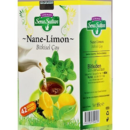 Lokman sena sultan Nane limon Karışımlı Bitkisel Çay 42’li süzen poşet 