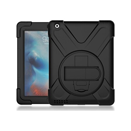 Apple iPad 4 Defender Standlı Zırhlı Tablet Kılıfı