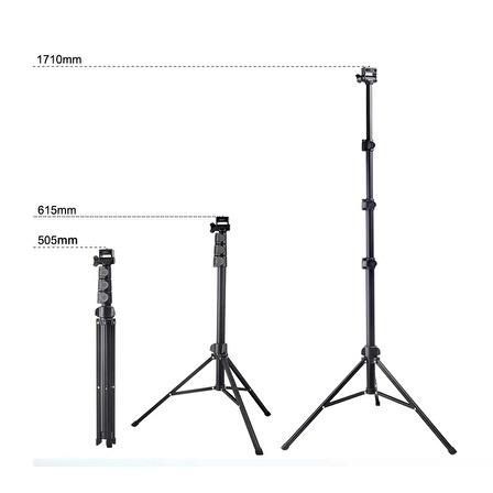 Jmary MT-36 Tripod 171 cm 360 Derece Dönebilen Başlık 4 Kademeli Yükselik Ayarı