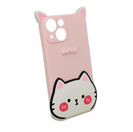 Apple iphone 13 Mini Cute Cat Seri Silikon Kılıf