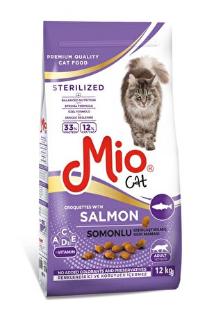 Mio Cat Somonlu Yetişkin Kısır Kedi Maması 12 kg