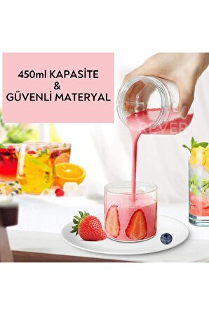 Rever 450mL Şarjlı Kişisel Blender Taşınabilir Smoothies Shake'n Cook & Eat