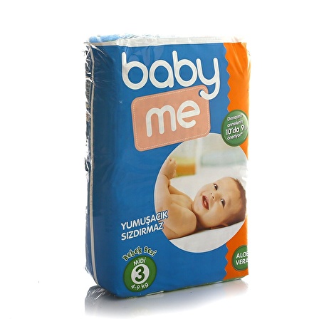 Baby Me Aloe Vera 3 Numara Midi 50'li Bel Bantlı Bez