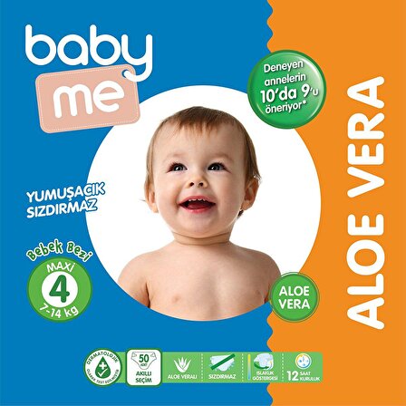 baby me Aloe Vera Maxi 4 Numara Bebek Bezi 7-14 kg 50 adet