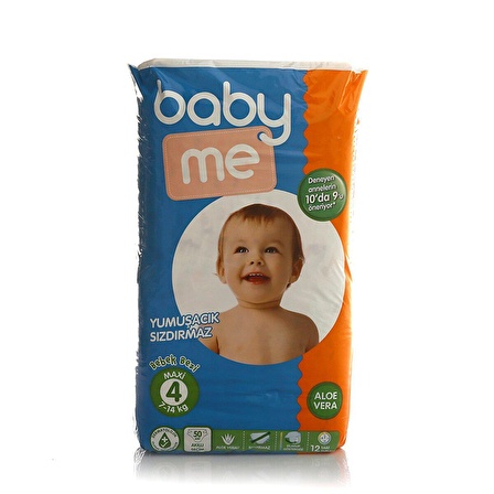 baby me Aloe Vera Maxi 4 Numara Bebek Bezi 7-14 kg 50 adet