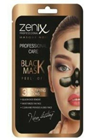 Zenix Yüz Maskesi Tek Kullanımlık 20gr Siyah Maske