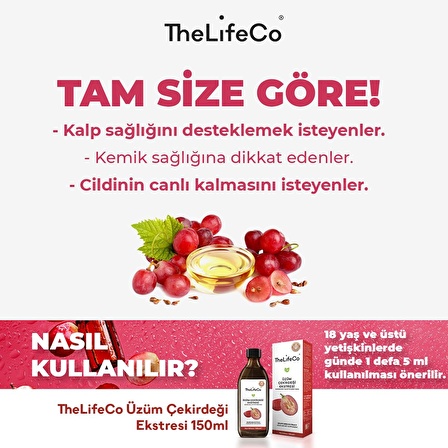 TheLifeCo Üzüm Çekirdeği Ekstraktı 150 ml