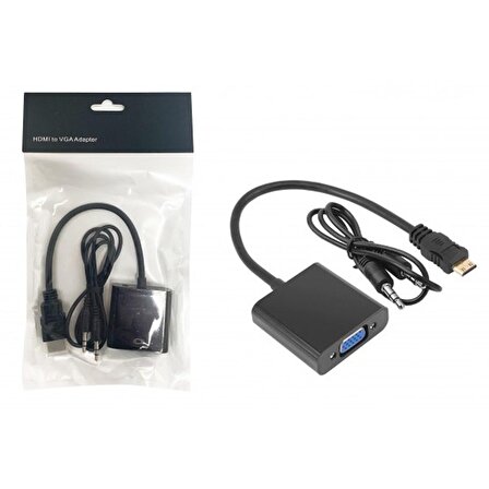PL-7237 HDMI to VGA Çevirici Kablo Dönüştürücü Aparat