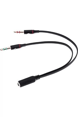 Kulaklık Mikrofon Ayırıcı Kablo 2x3.5 mm Stereo Kablo Pl-8815