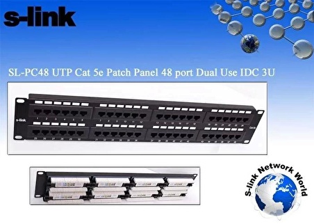 S Link  Sl Pc48 48 Port Cat5 Utp Patch Panel / S Link