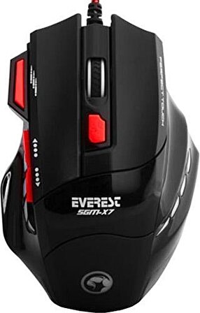 Everest SGM-X7 Usb Siyah Kablolu Gaming Mouse + Mouse Pad