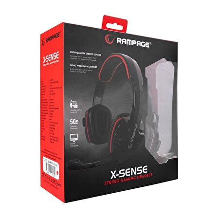 Rampage SN-R9 X-SENSE Oyuncu Kulaklıklığı Kırmızı/Siyah