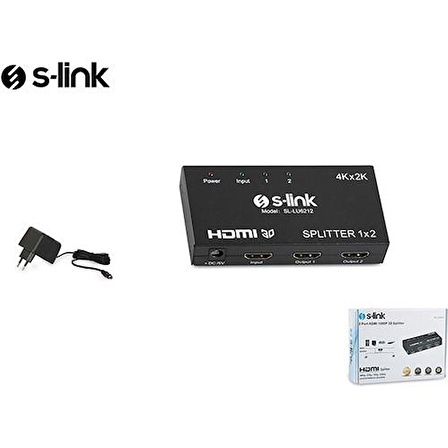 S-Link SL-LU6212 2 Port 4K*2K HDMI Splitter