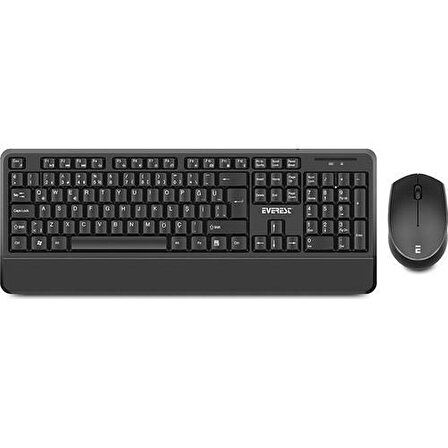 EVEREST KM-6176 Q Türkçe Kablosuz Multimedya Siyah Klavye+ Mouse