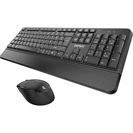EVEREST KM-6176 Q Türkçe Kablosuz Multimedya Siyah Klavye+ Mouse