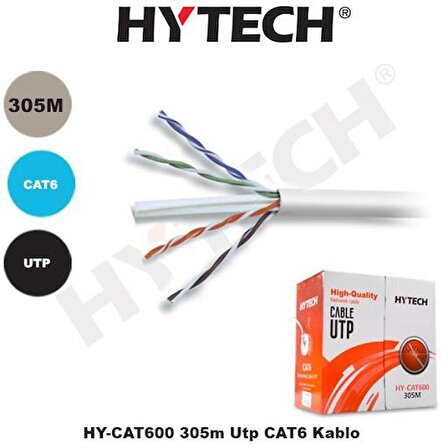 Hytech HY-CAT600 305m Gri Utp Cat6 Kablo - Metre