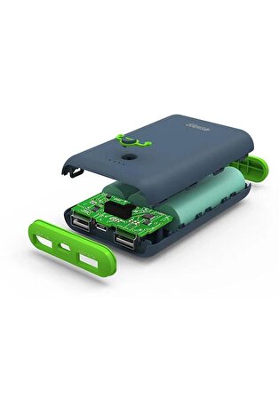 S-Link IP-S75 7500mAh Powerbank Gri/Yeşil Taşınabilir Pil Şarj Cihazı