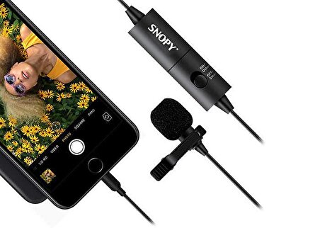 Snopy SN-100M Siyah Telefon Uyumlu Yaka Mikrofonu