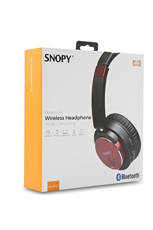 Snopy SN-BT41  Kırmızı Kablosuz Kulaküstü Bluetooth Kulaklık Gürültü