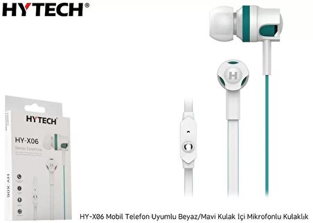 Hytech Hy X06 Mobil Telefon Uyumlu Beyaz Mavi Kulaklık / Hytech