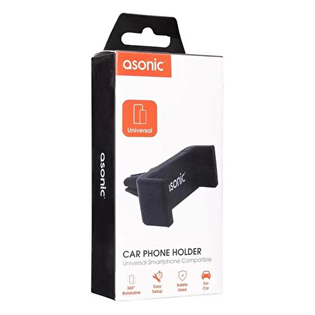 Asonic As H01 Universal Ayarlanabilir Siyah Araç Telefon Tutucu / Asonic