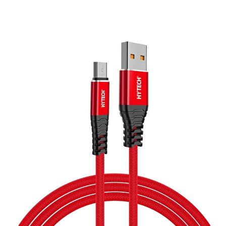 Hytech HY-X210 3A Micro Usb 1m Kırmızı Data + Sarj Kablosu