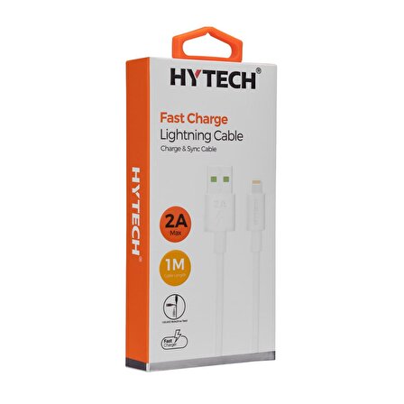 Hytech HY-X91 1m 2A Lightning Beyaz Şarj Kablosu