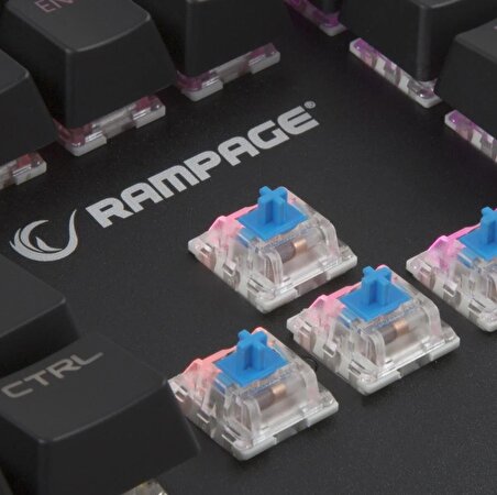 Rampage KB-R90 ORION RGB Versiyon USB Blue Switch Gaming Mekanik Klavye