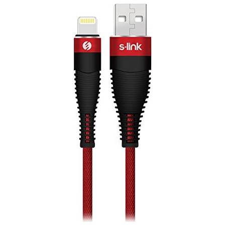 S-Link Swapp SW-C685 1.2 mt 3A Lightning Şarj Kablosu - Kırmızı