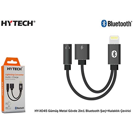 Hytech Gri 2in1 bluetooth Şarj+Kulaklık Metal Çevirici Adaptör