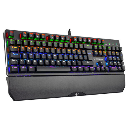 Rampage KB-R81 ROCKET Red Switch Gökkuşağı Ledli RGB Şeritli Metal Yüzey Mekanik Gaming Oyuncu Klavye